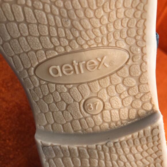 Aetrex Womens Brenda Sandals size 7 ES600W Black Tan Beaded Flat Adjustable - Picture 9 of 11